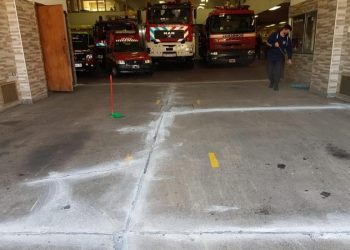 Renovaron los pisos del Cuartel Central de Bomberos de San Isidro