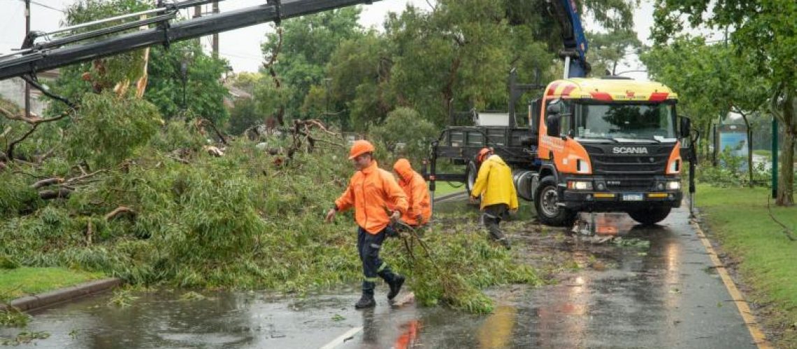 trabajos para reparar daños de la tormenta